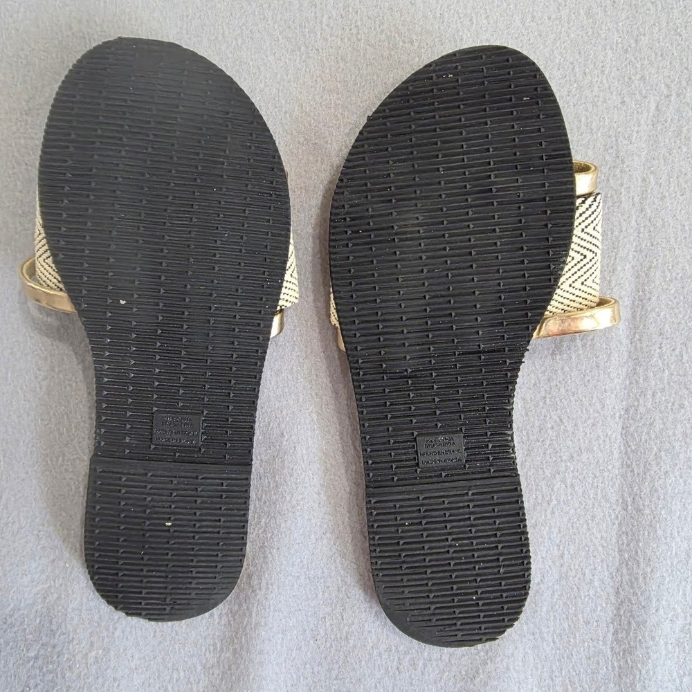Havaianas You Saint Tropez Mesh Sandals Gold Chevron Slide Womens 6W EUR 37/38 - Picture 5 of 5